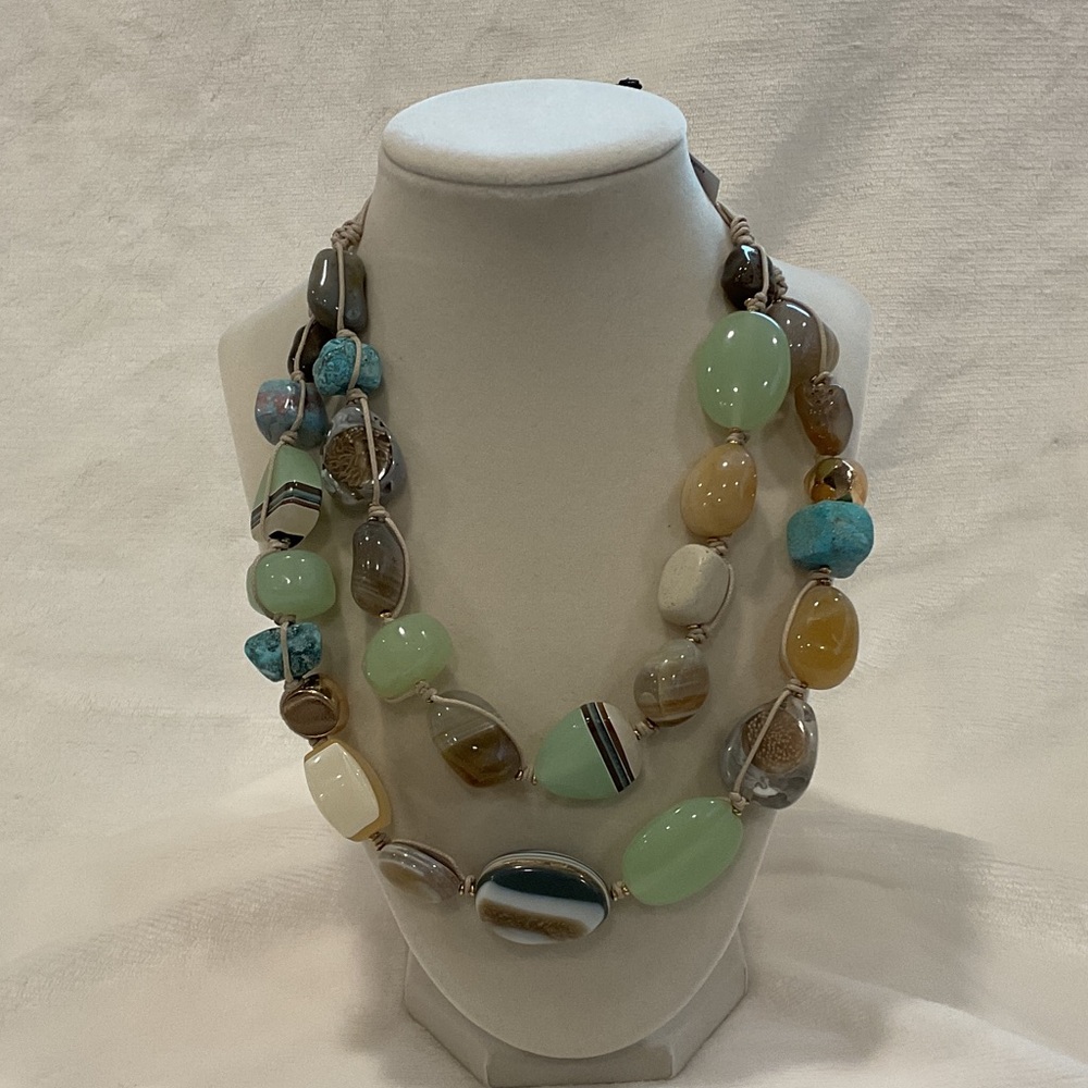 Chico's Earthy Tones Beaded Necklace